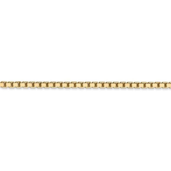 2.5mm, 14k Yellow Gold, Solid Box Chain Necklace, 22 Inch - Picture 3 of 7